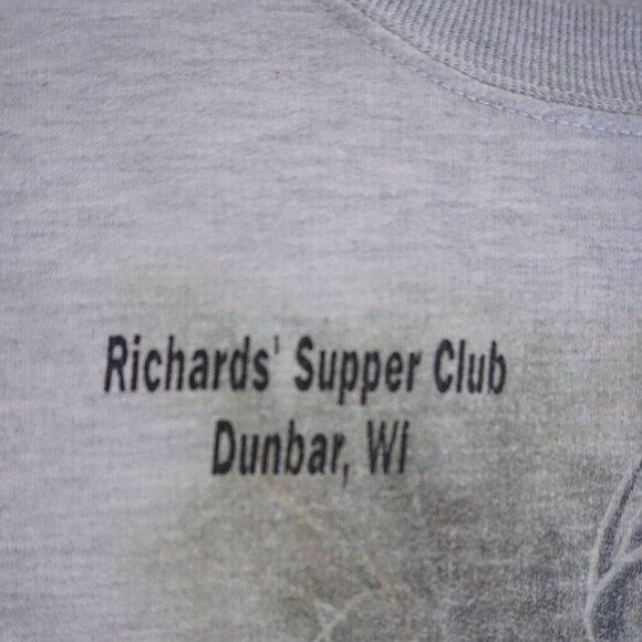 '90s Jerzees Gray Hunting Buck Outdoor Cotton Blend Boxy Fit Crewneck Sweater 2X - Picture 4 of 8